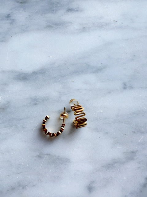 Squiggle Hoops, Gold Plated - Spring Sweet