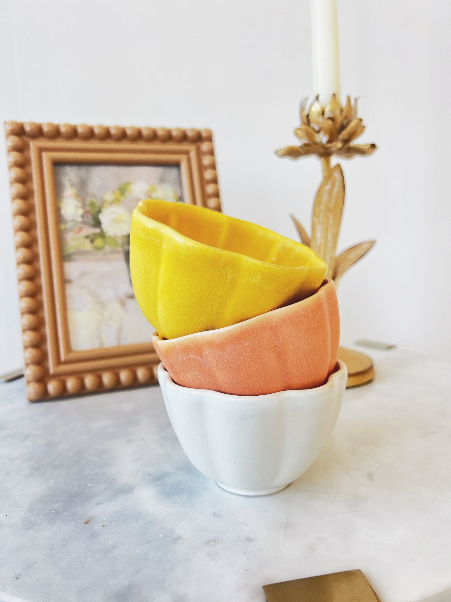 Stoneware Flower Shaped Bowl - Spring Sweet
