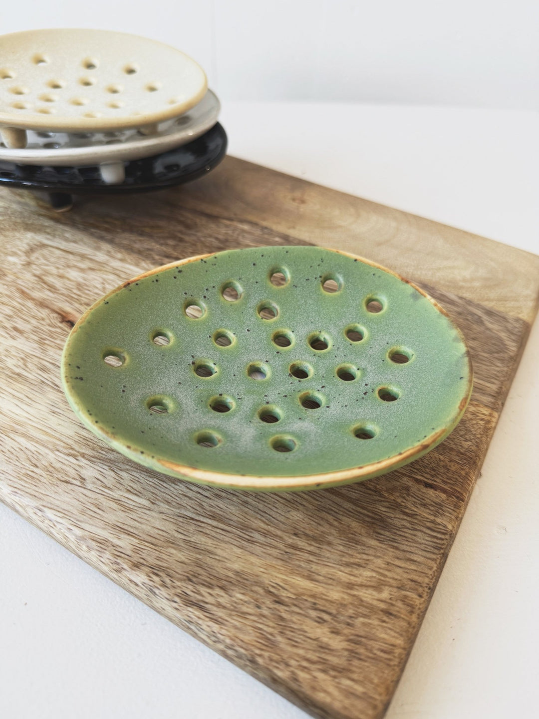 Stoneware Footed Soap Dish - Spring Sweet