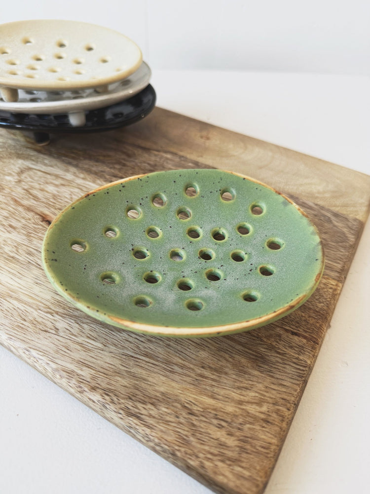 Stoneware Footed Soap Dish - Spring Sweet