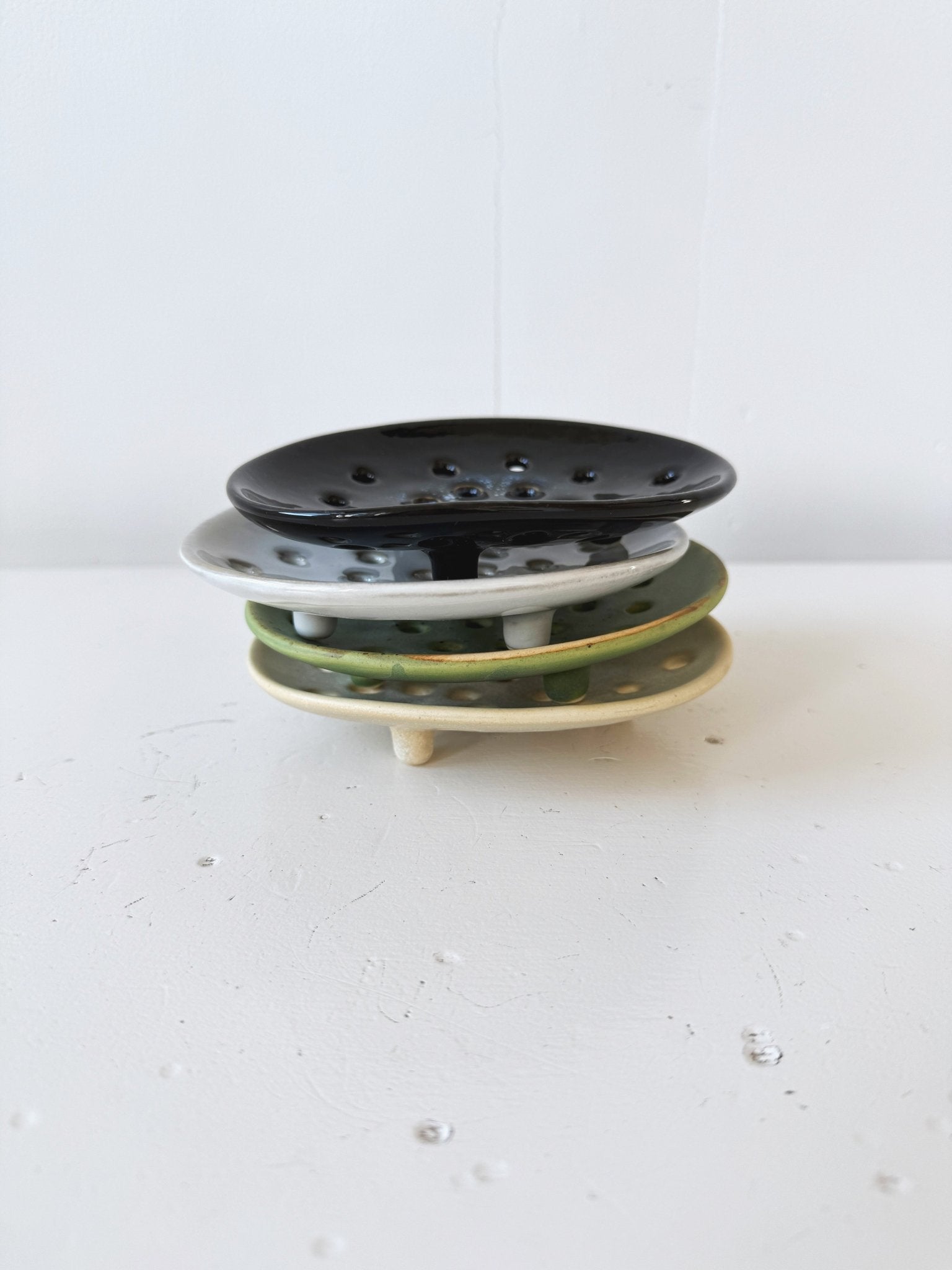 Stoneware Footed Soap Dish - Spring Sweet