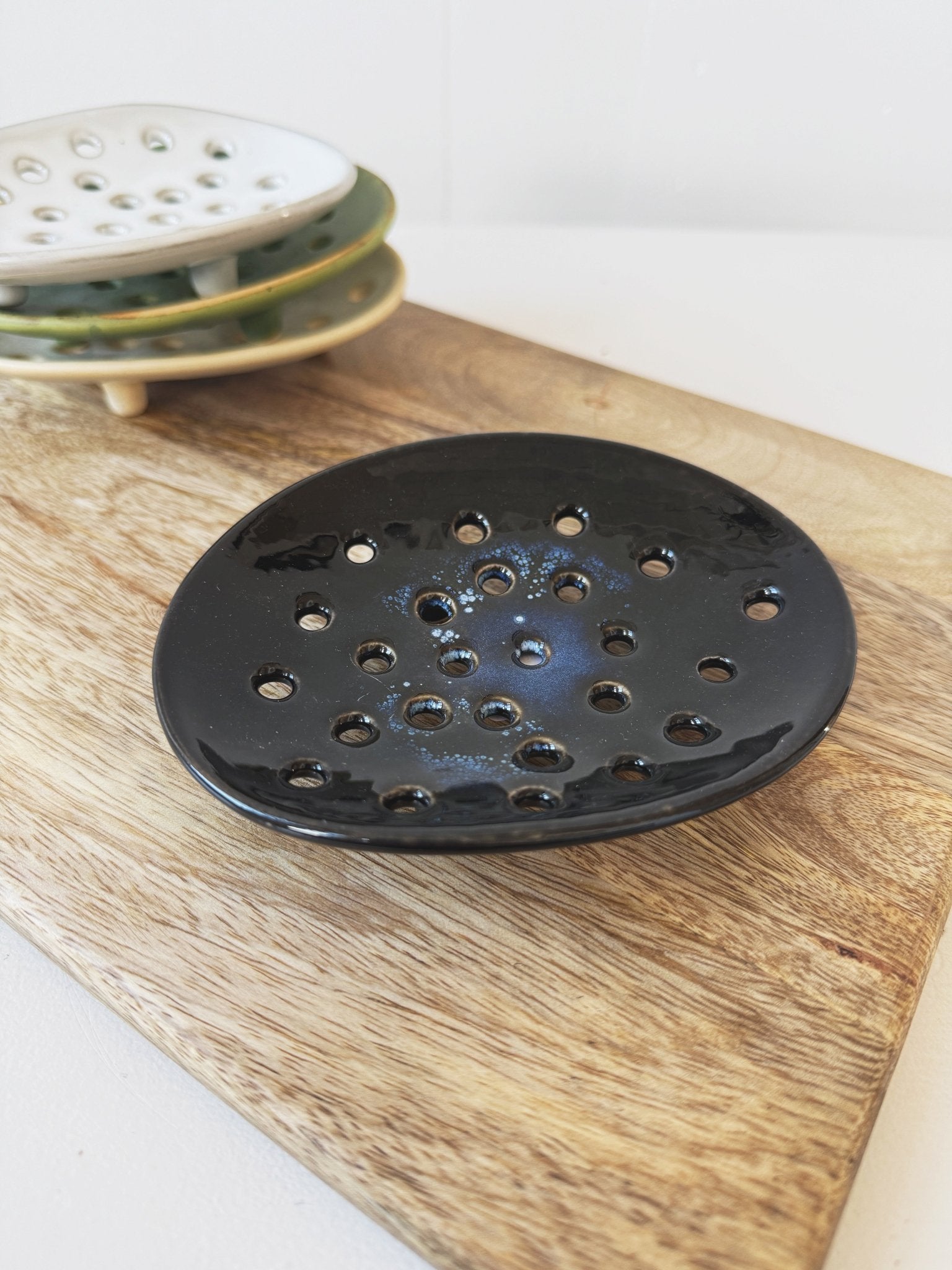 Stoneware Footed Soap Dish - Spring Sweet