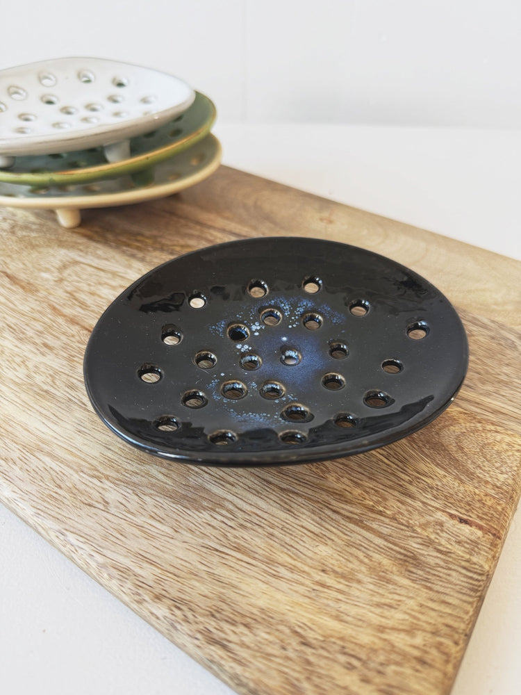 Stoneware Footed Soap Dish - Spring Sweet
