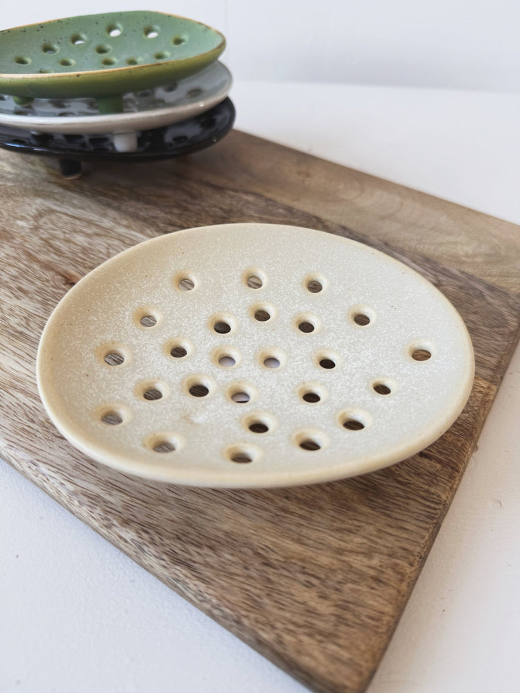 Stoneware Footed Soap Dish - Spring Sweet