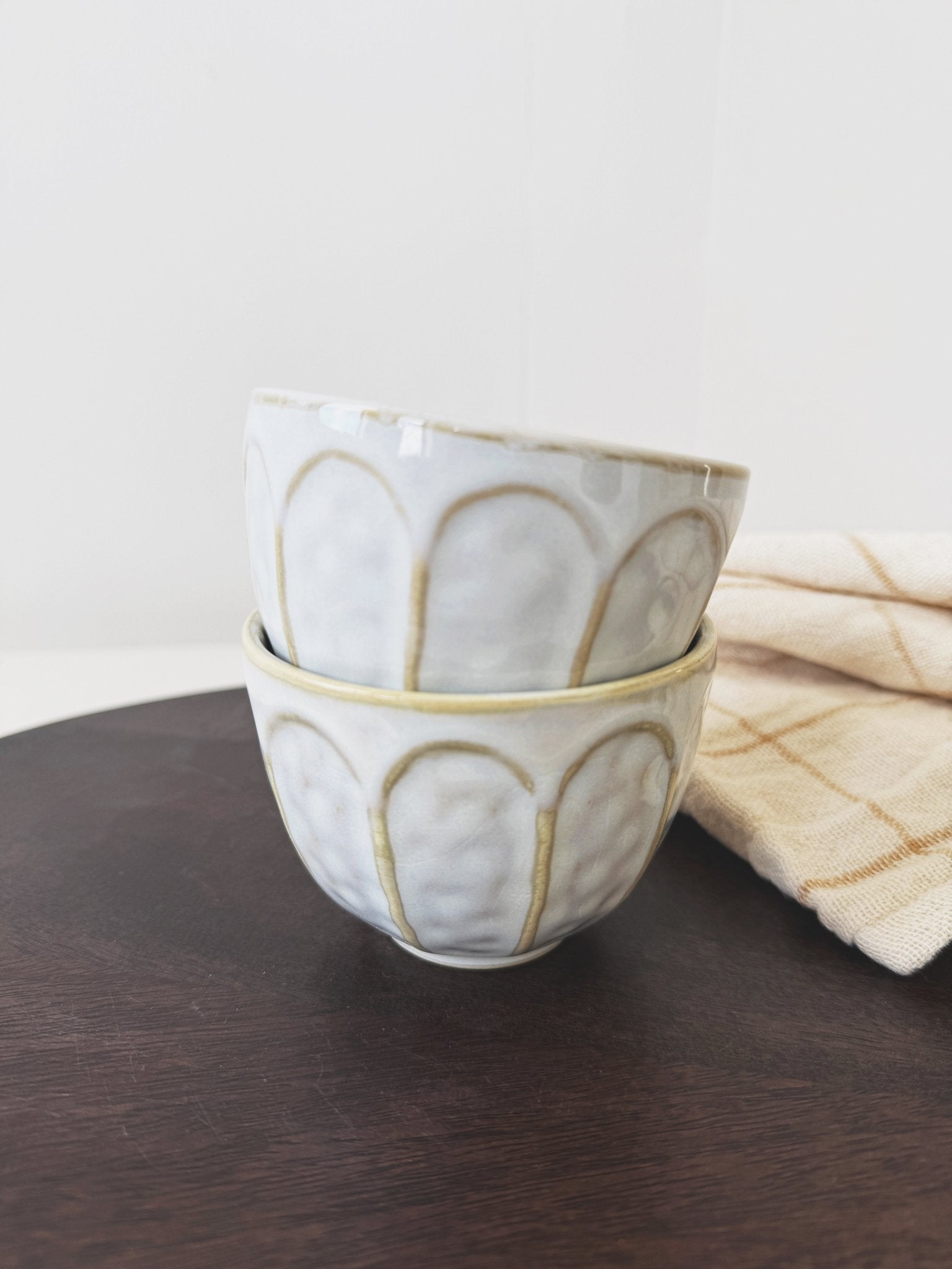Stoneware Ribbed Bowl - Spring Sweet