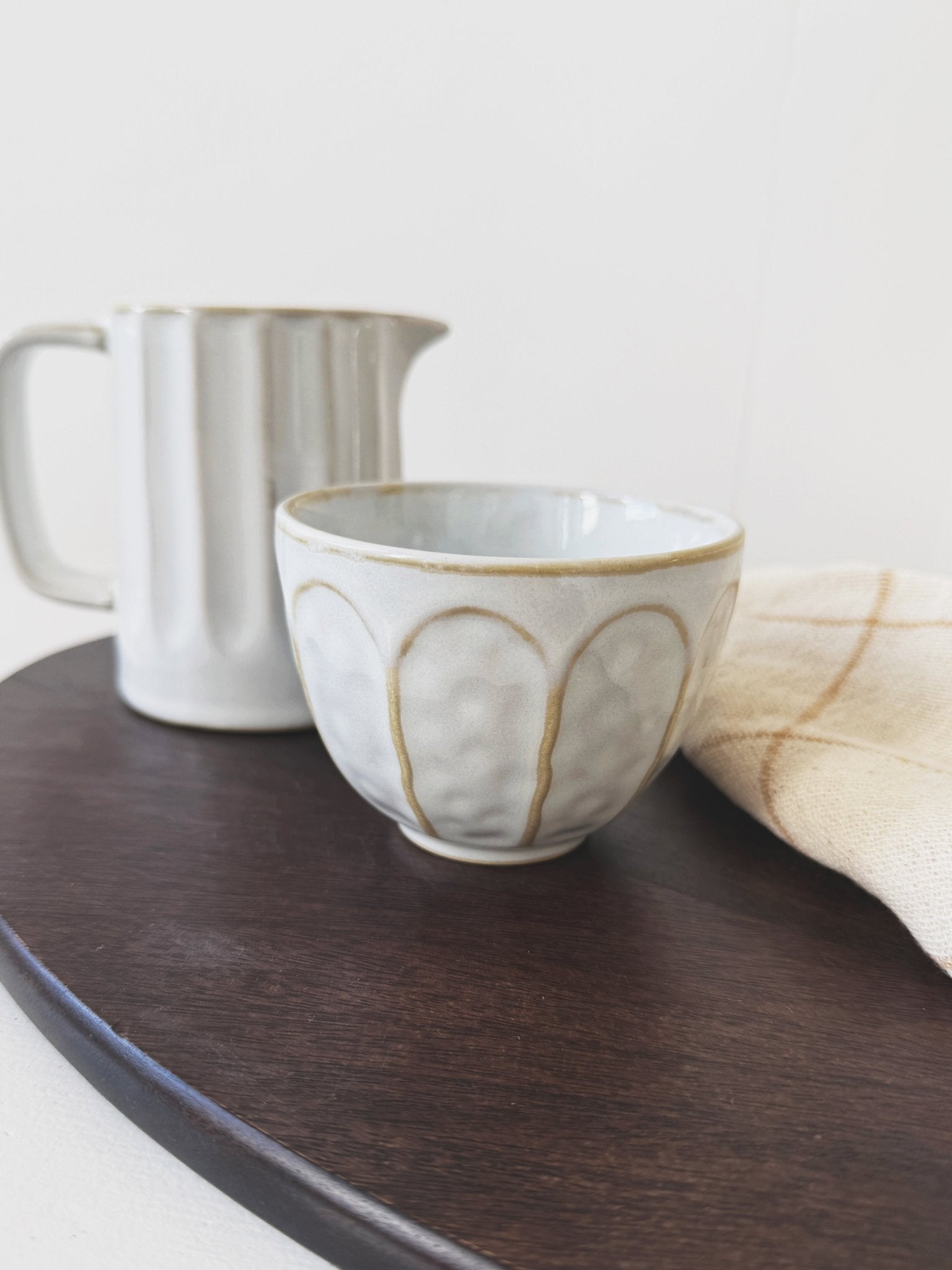 Stoneware Ribbed Bowl - Spring Sweet