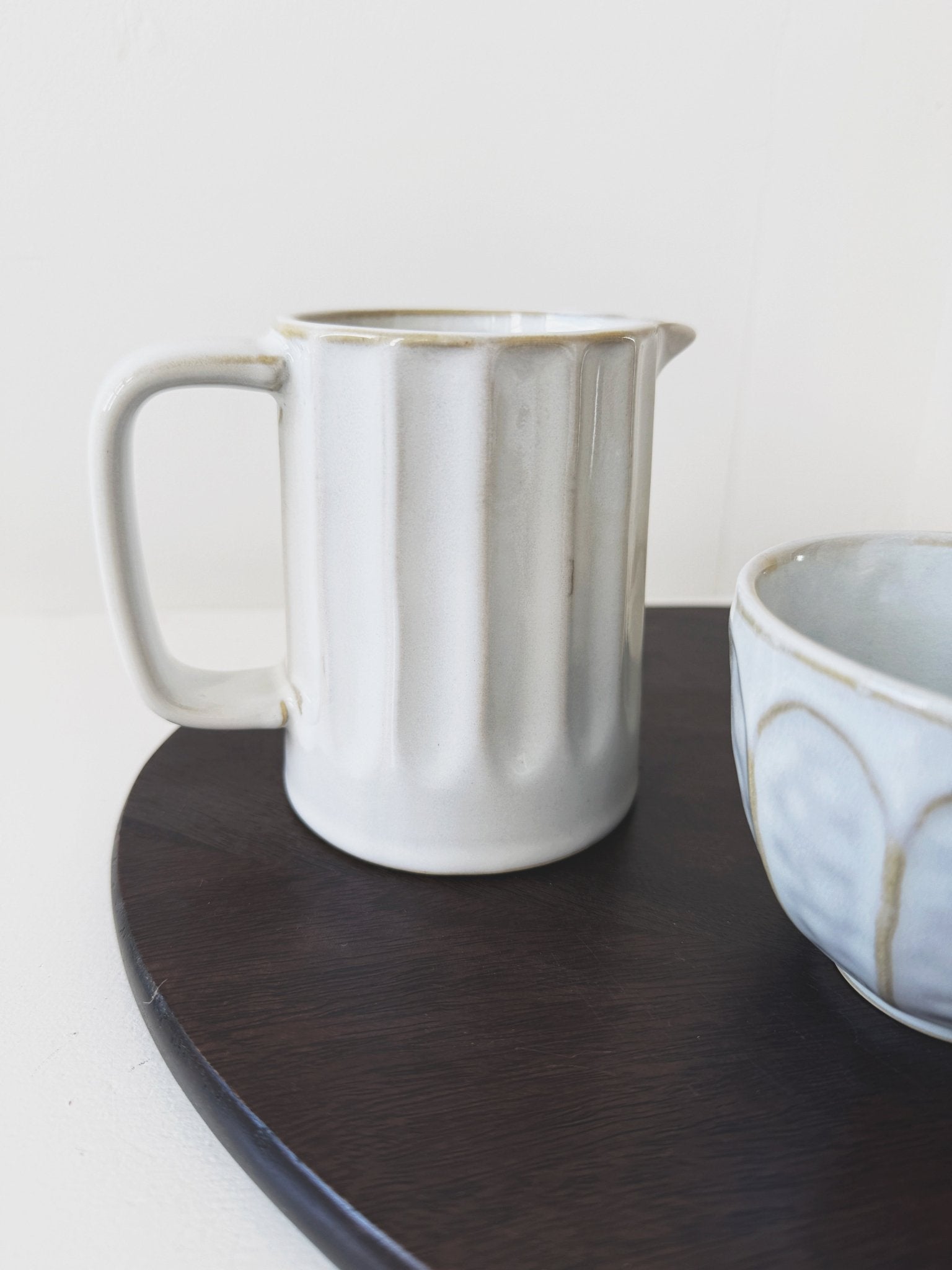 Stoneware Ribbed Creamer Pitcher - Spring Sweet