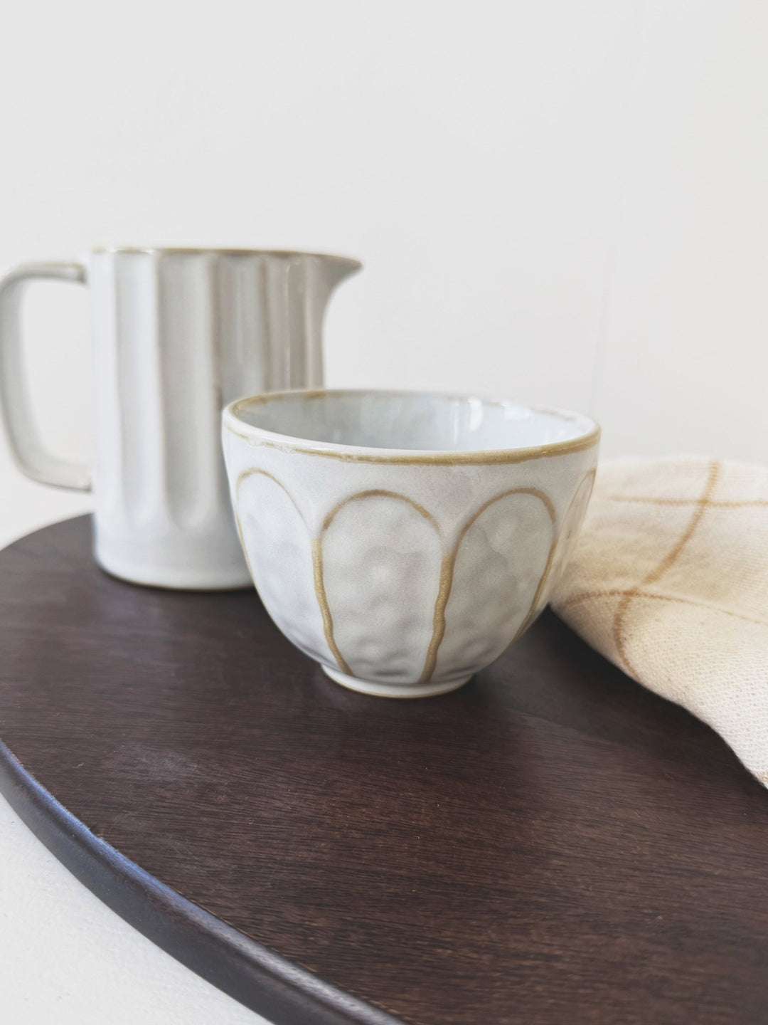 Stoneware Ribbed Creamer Pitcher - Spring Sweet