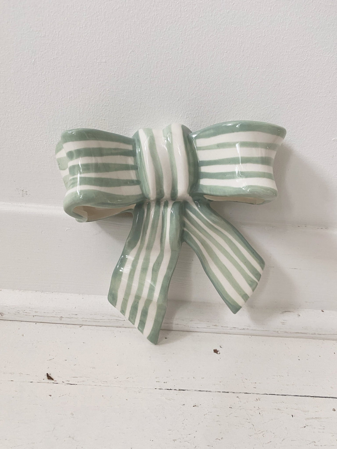 Stoneware Striped Bow - Spring Sweet