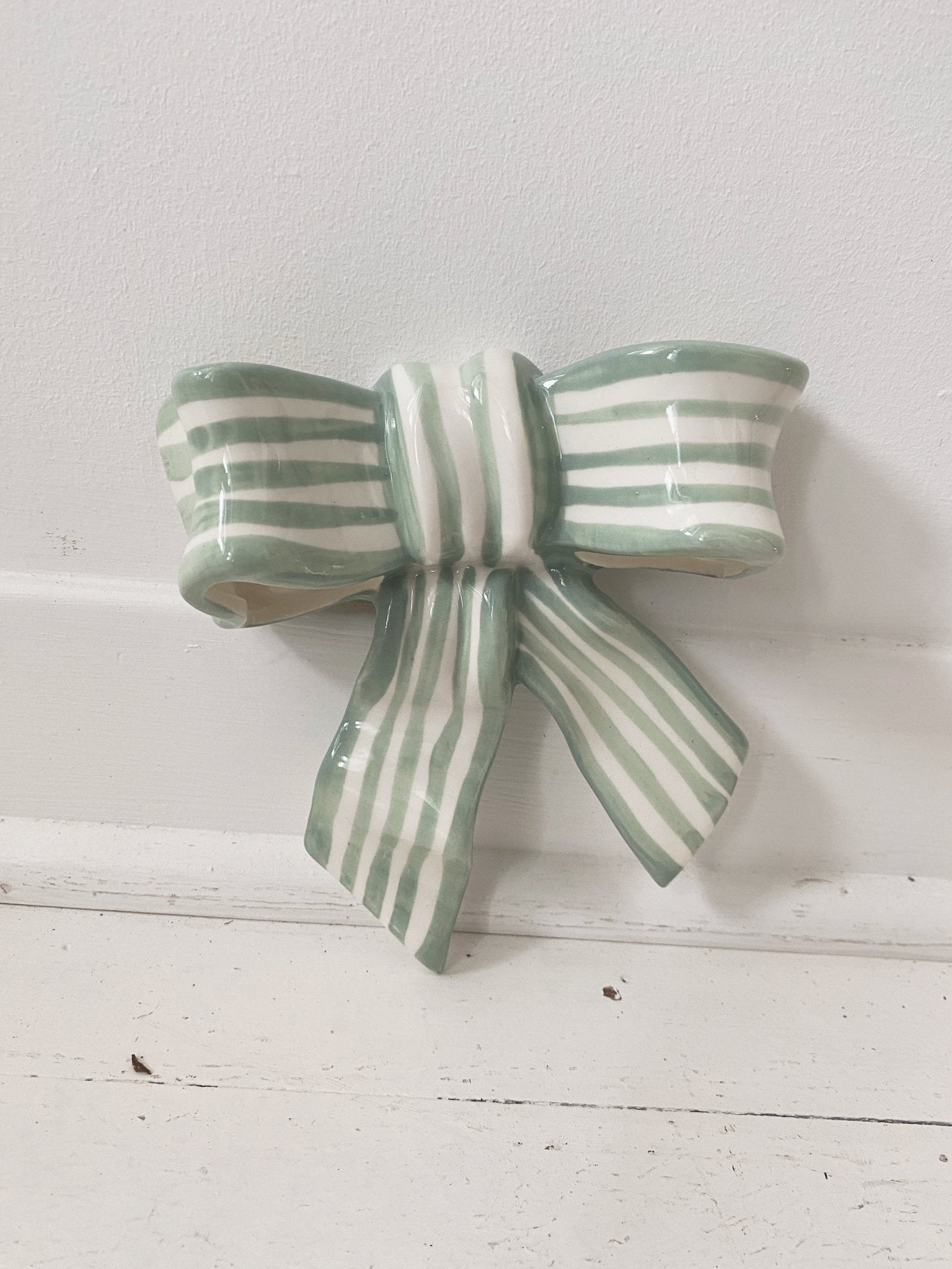 Stoneware Striped Bow - Spring Sweet