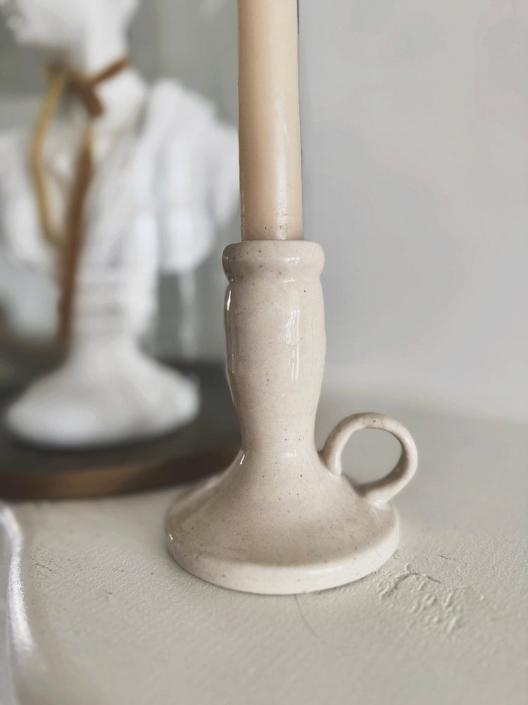 Stoneware Taper Holder - Spring Sweet