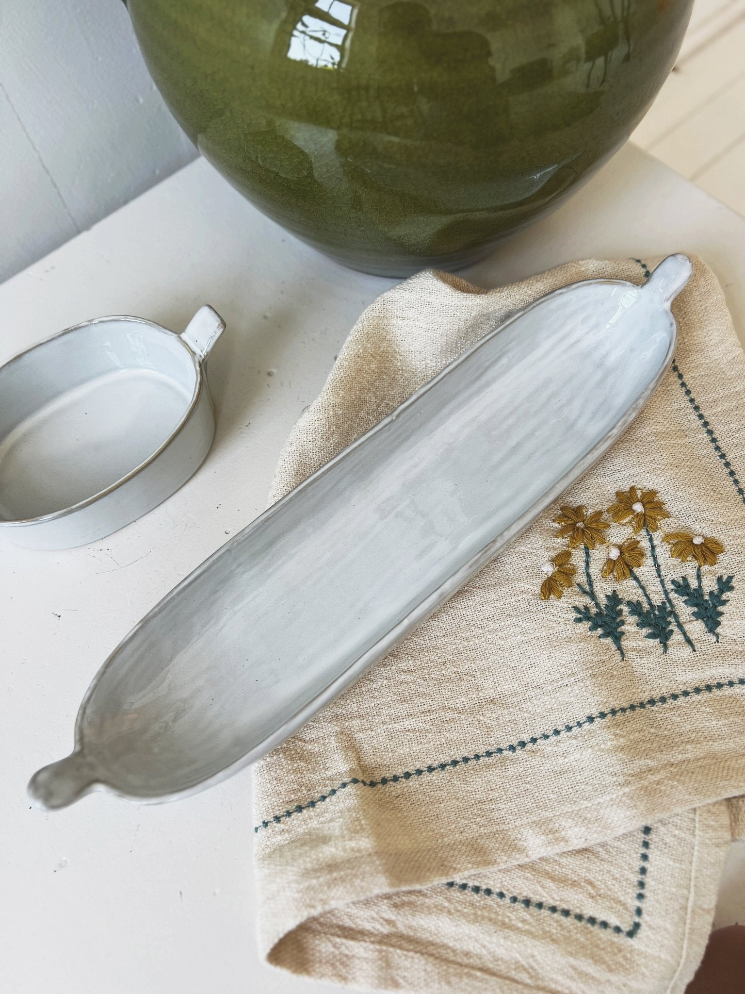 Stoneware Tray w/ Handles - Spring Sweet