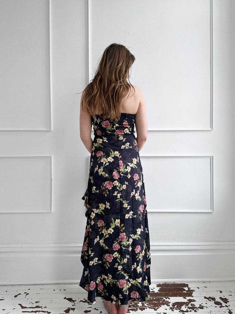 Strapless Dress w/ High Low Slit - Spring Sweet