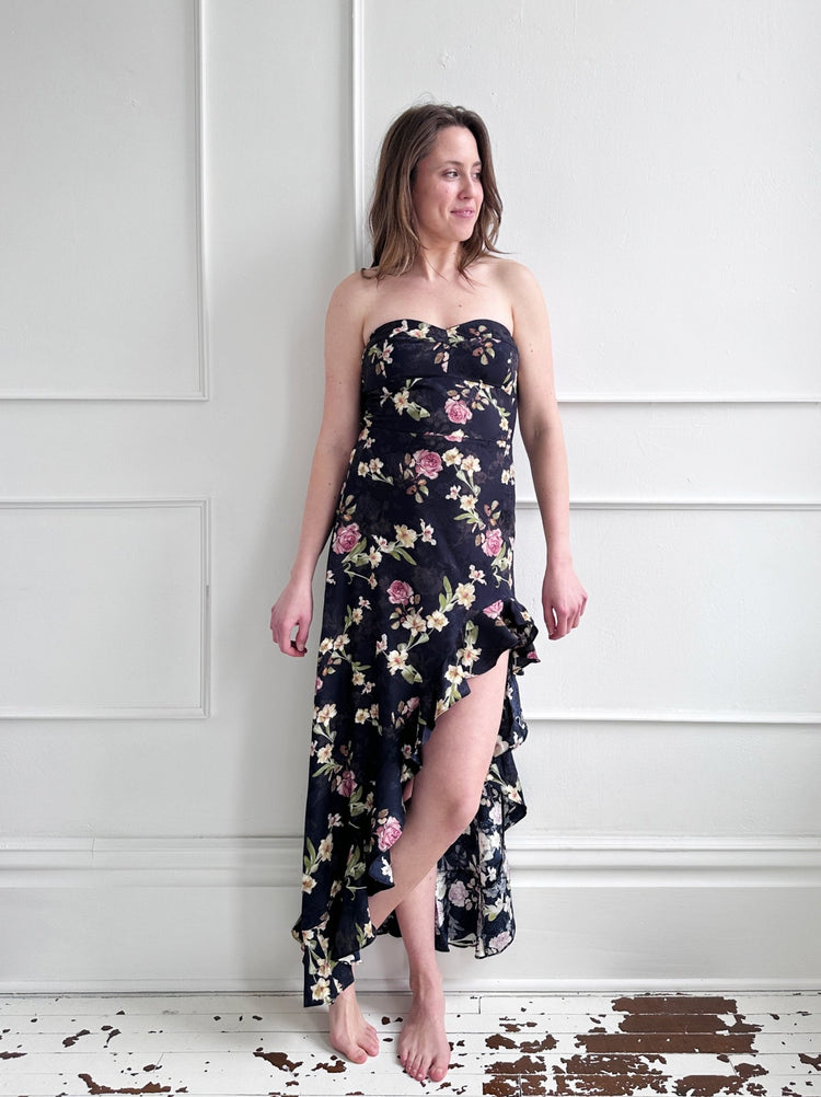Strapless Dress w/ High Low Slit - Spring Sweet
