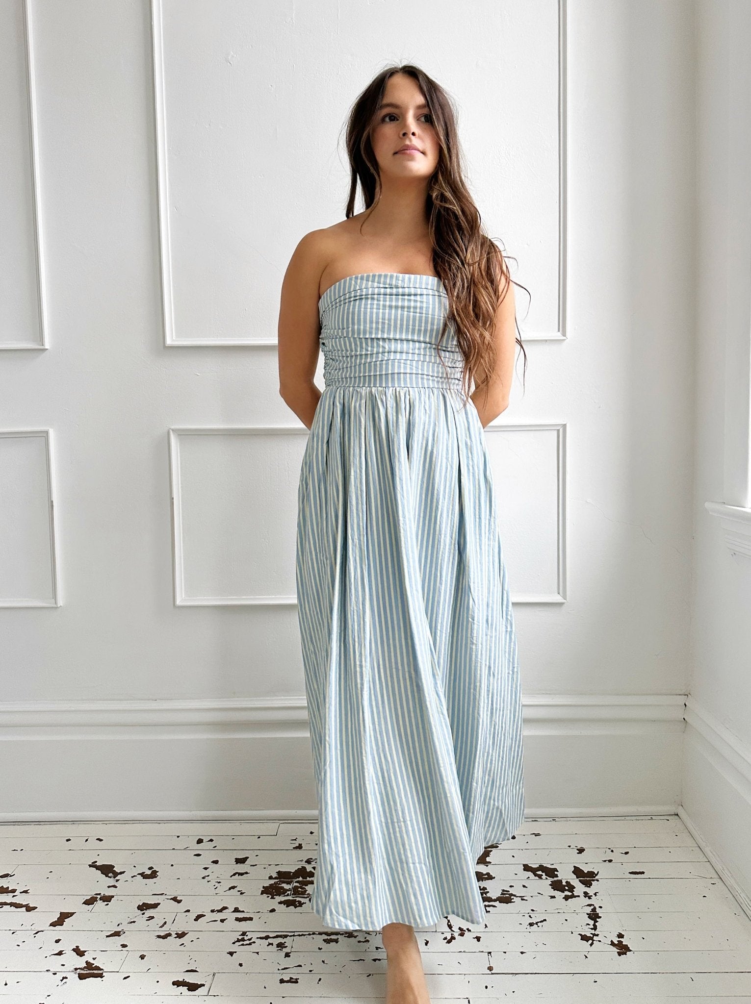 Strapless Maxi Dress w/ Smocked Bodice - Spring Sweet