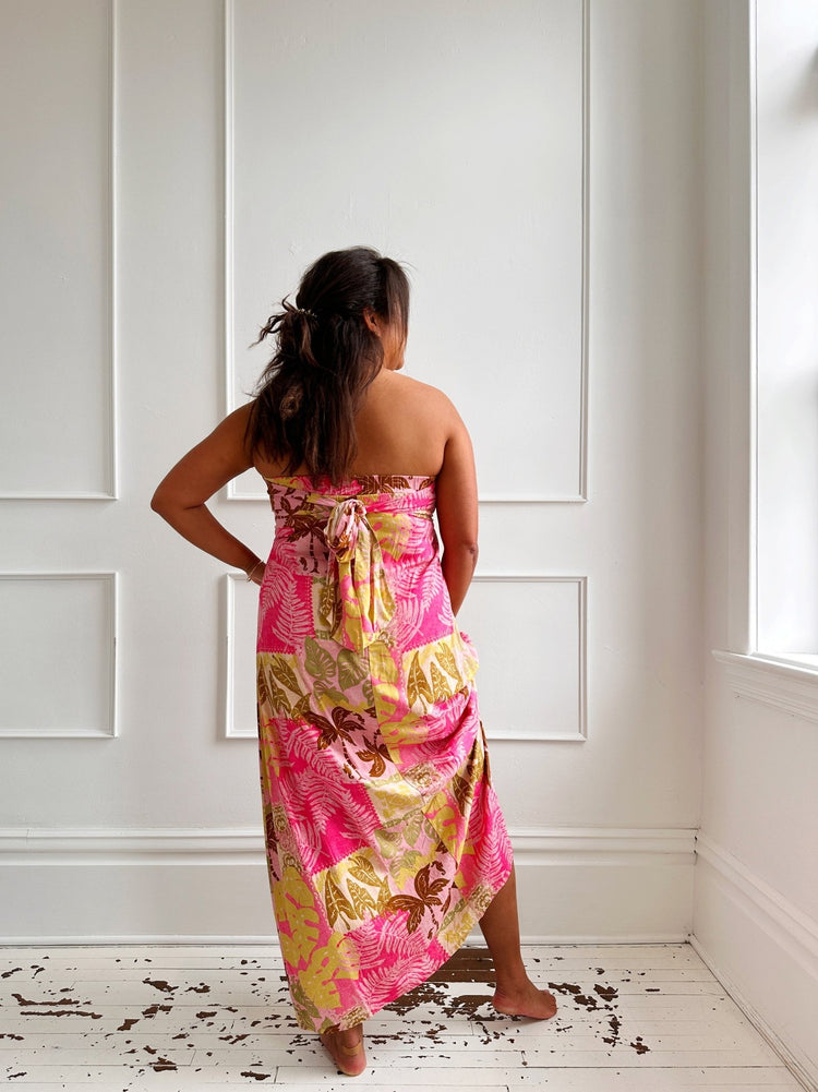 Strapless Printed Midi Sundress - Spring Sweet
