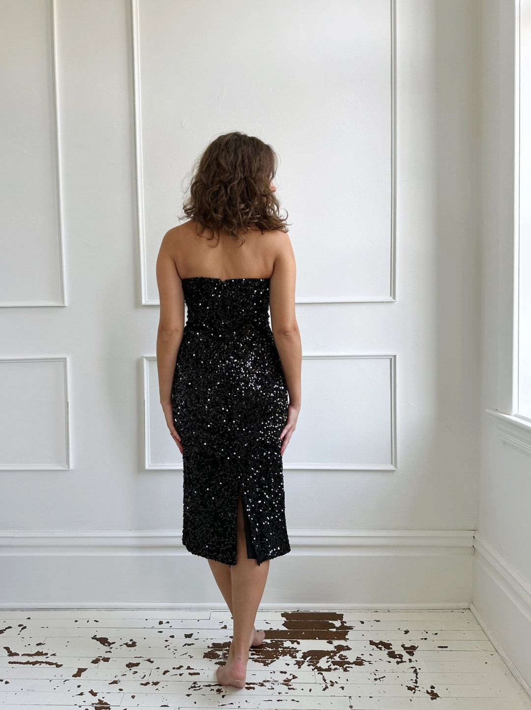 Strapless Sequins Midi Dress - Spring Sweet