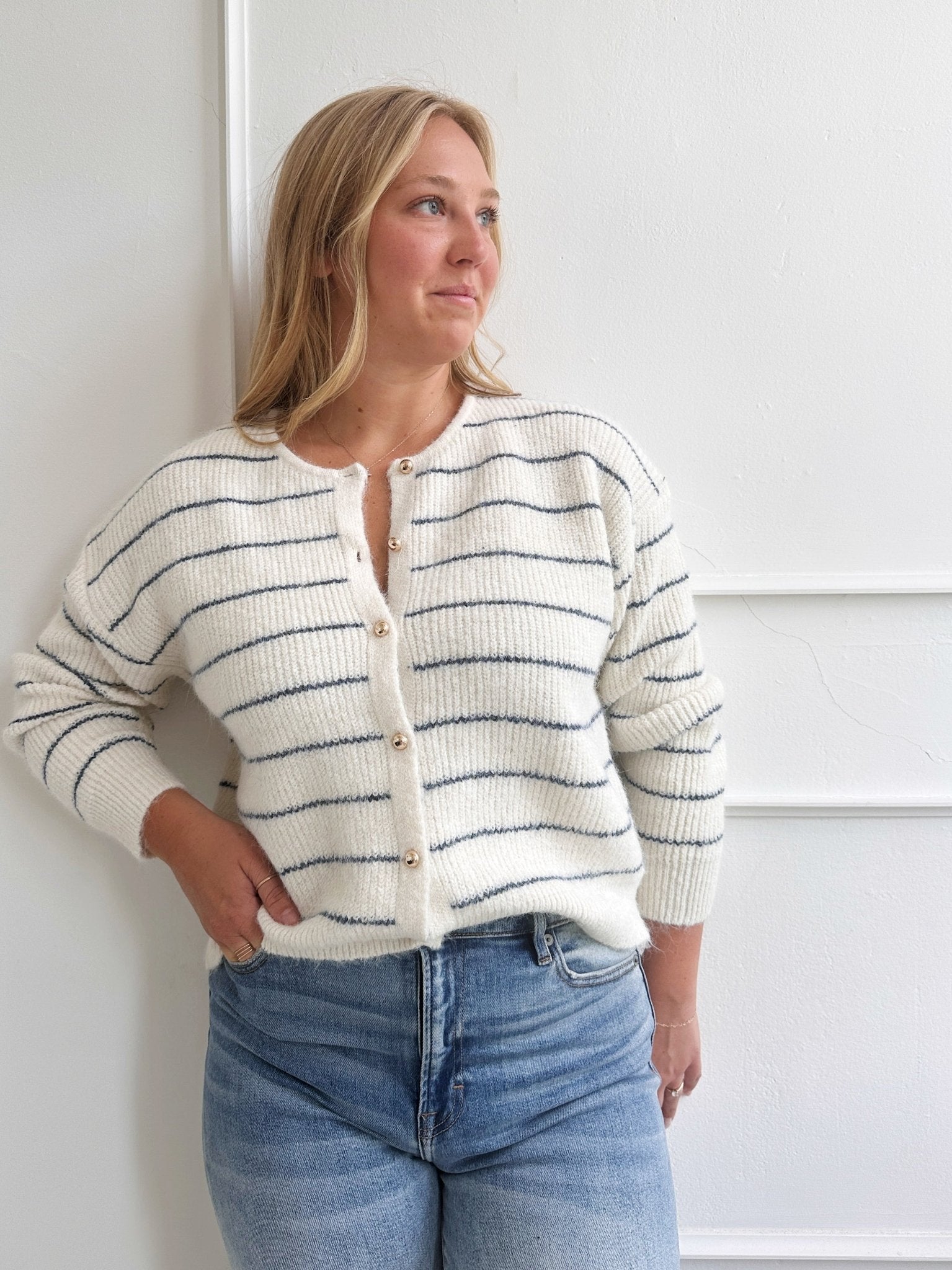 Stripe Cardigan Jacket - Spring Sweet