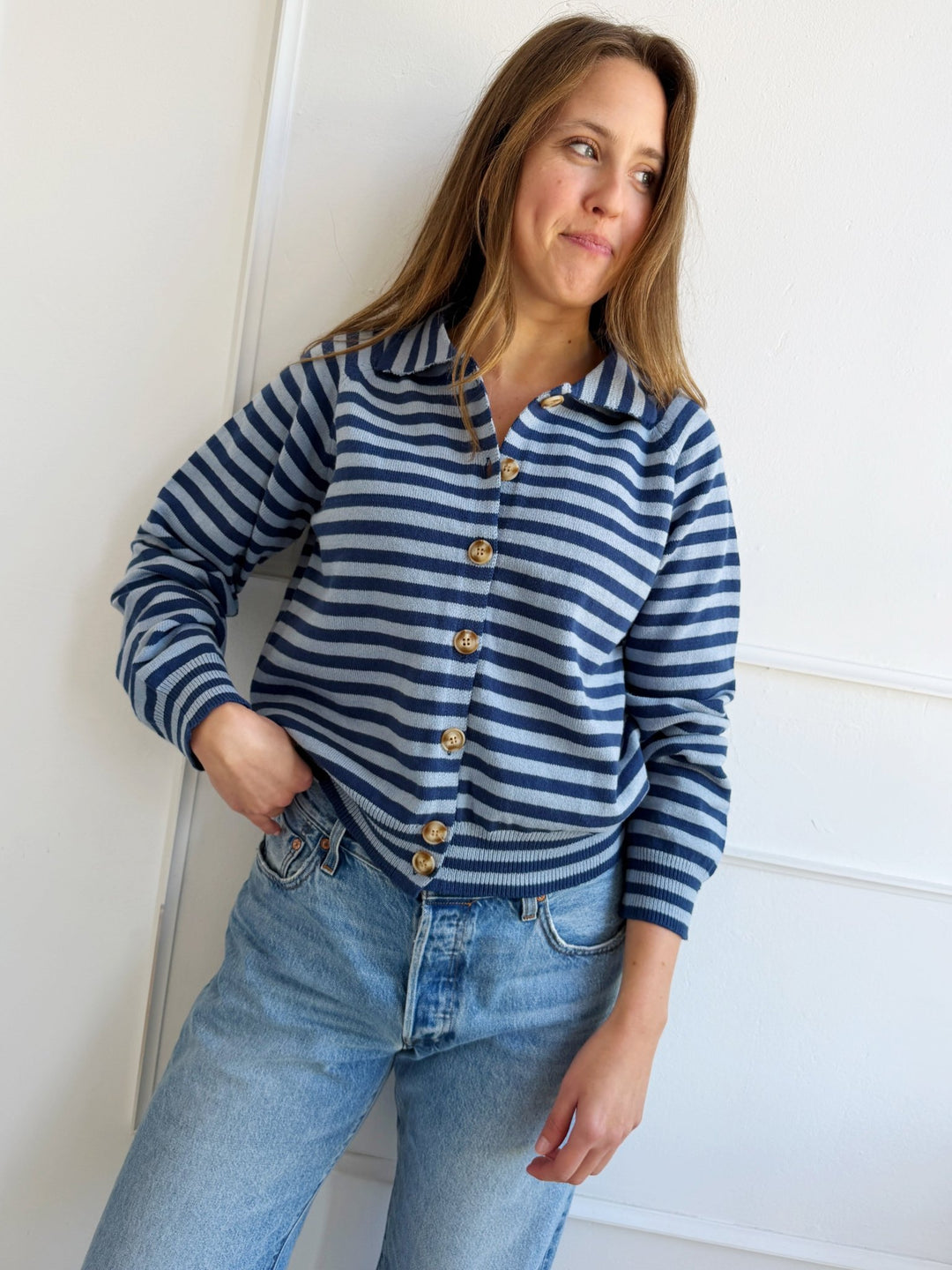 Stripe Collared Sweater - Spring Sweet