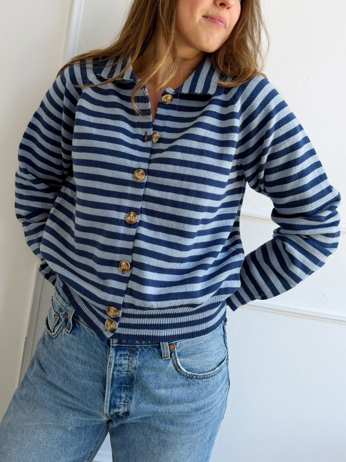 Stripe Collared Sweater - Spring Sweet