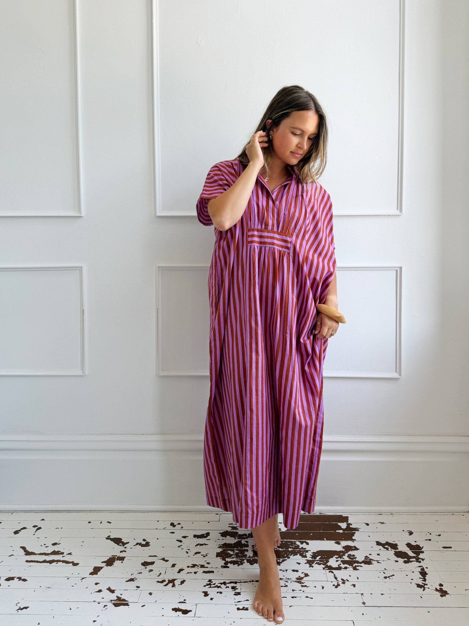 Stripe Kaftan w/ Adjustable Waist - Spring Sweet