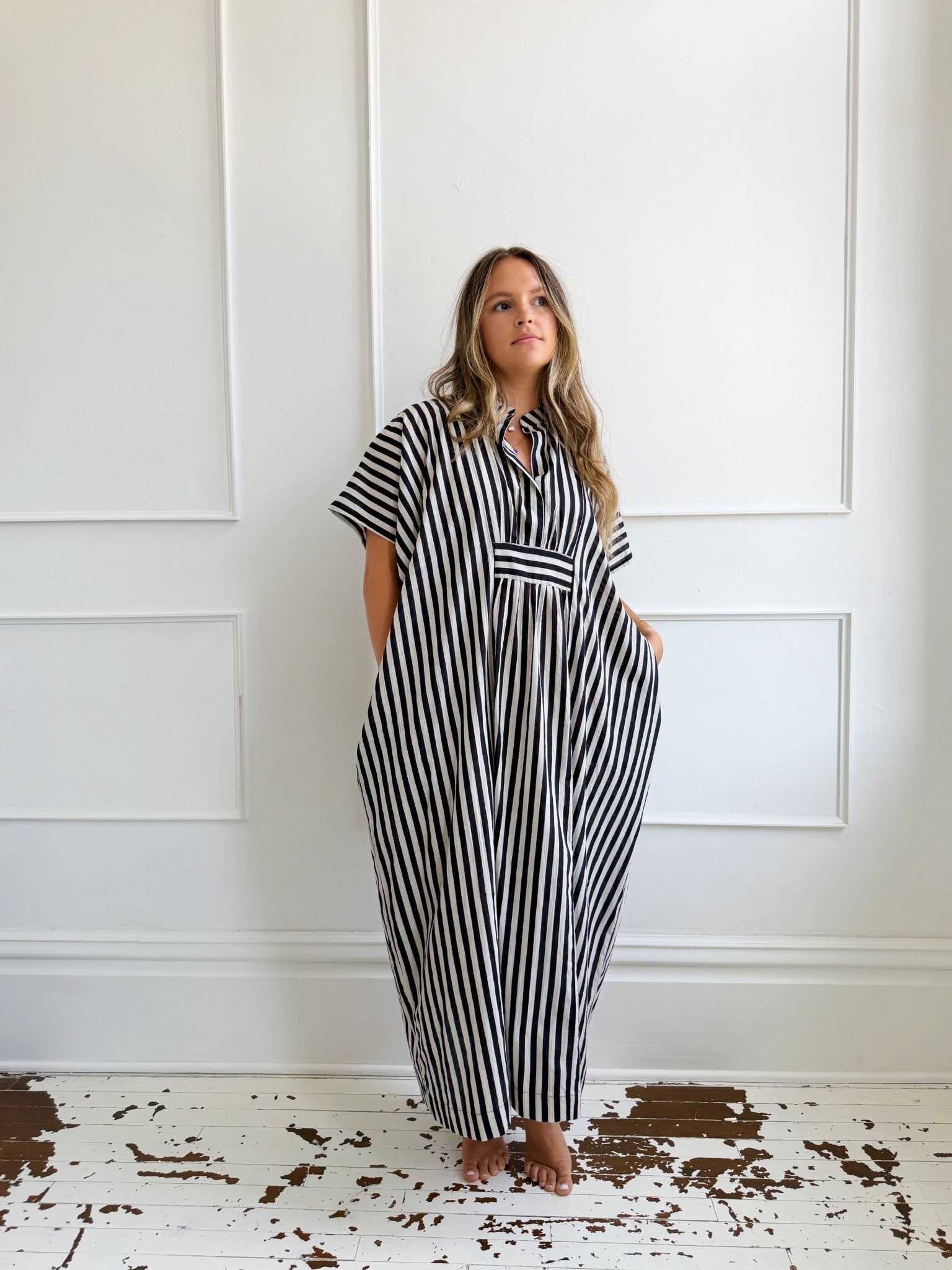 Stripe Kaftan w/ Adjustable Waist - Spring Sweet