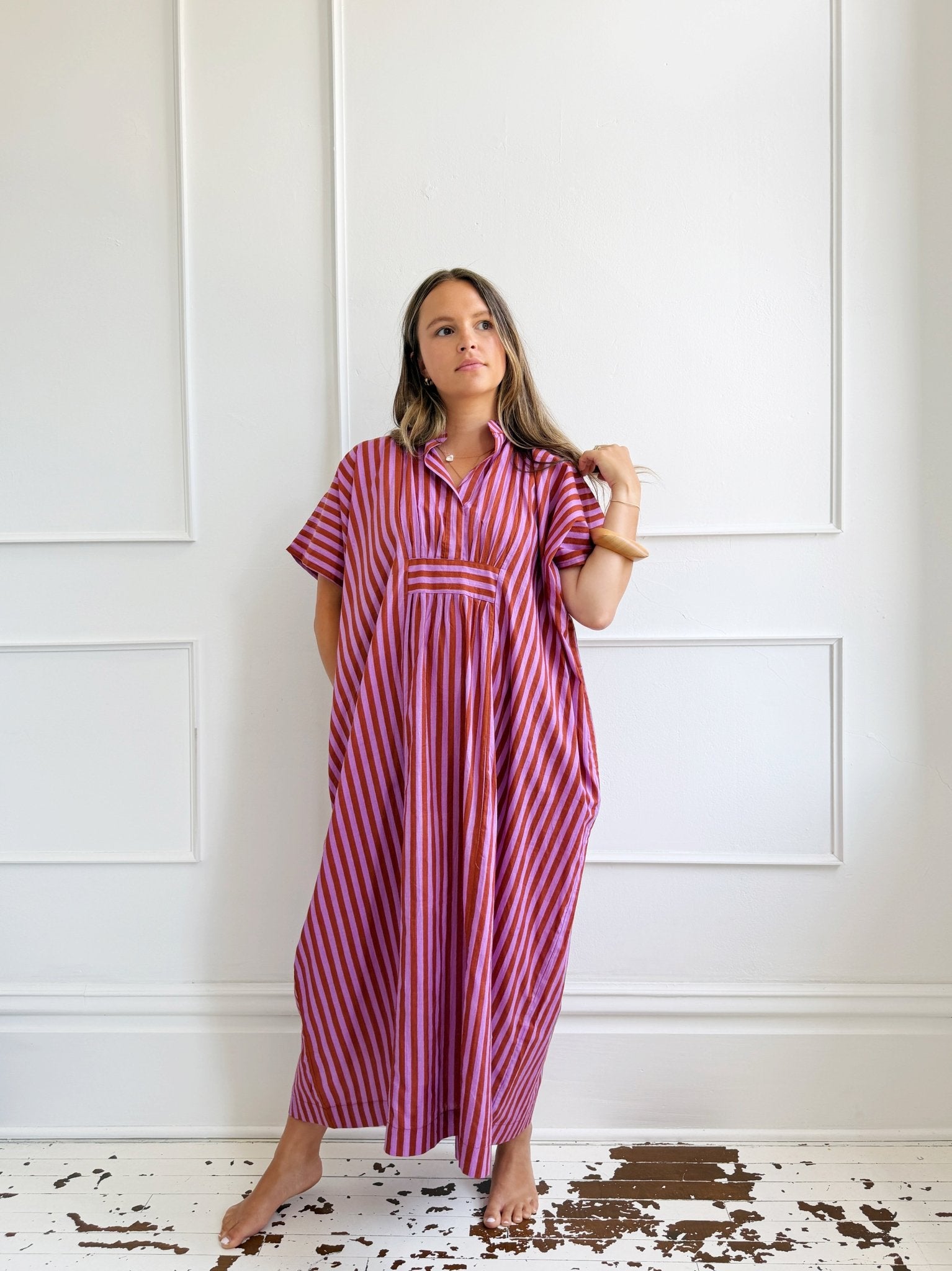 Stripe Kaftan w/ Adjustable Waist - Spring Sweet