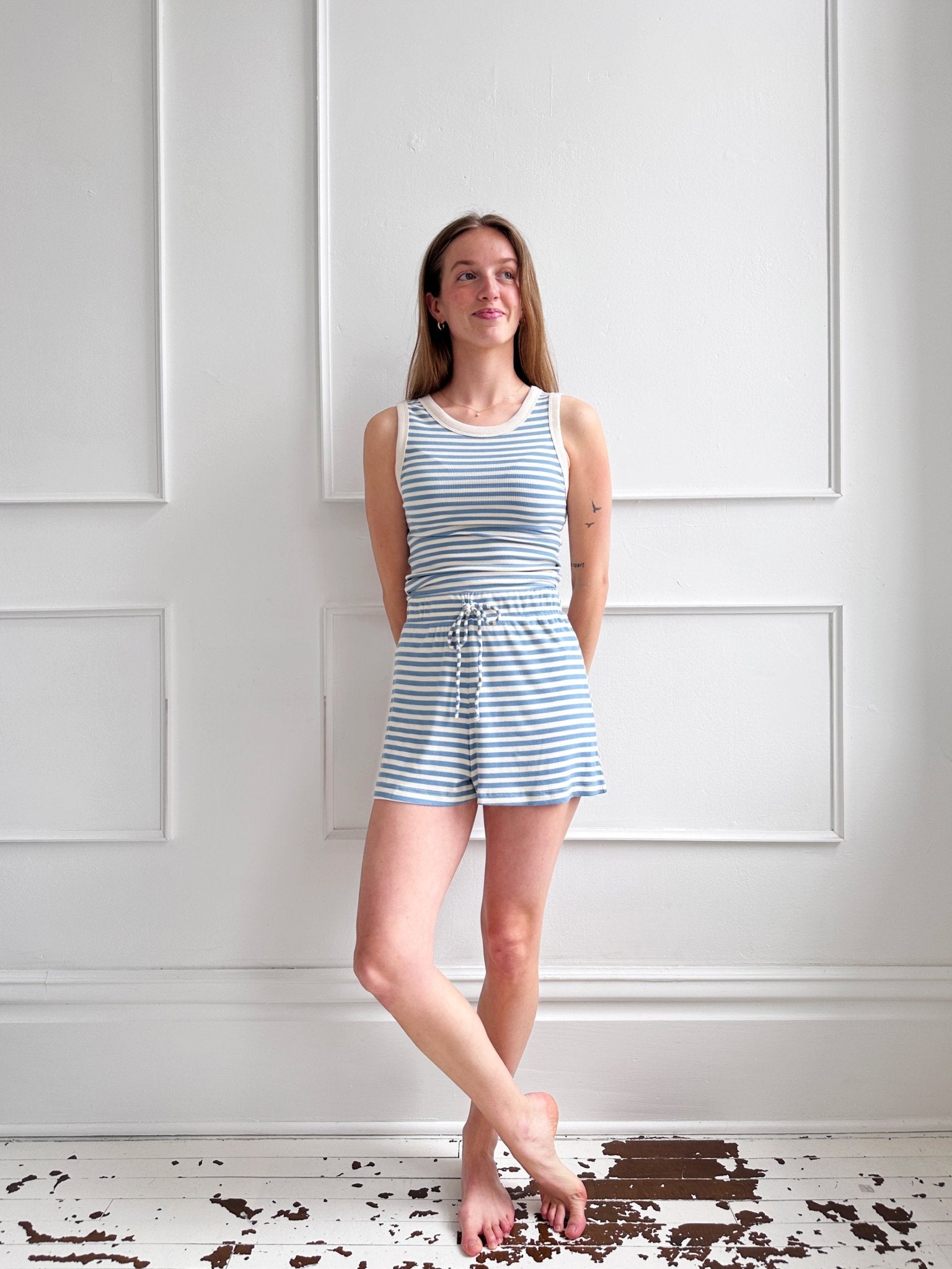 Stripe Lounge Shorts - Spring Sweet
