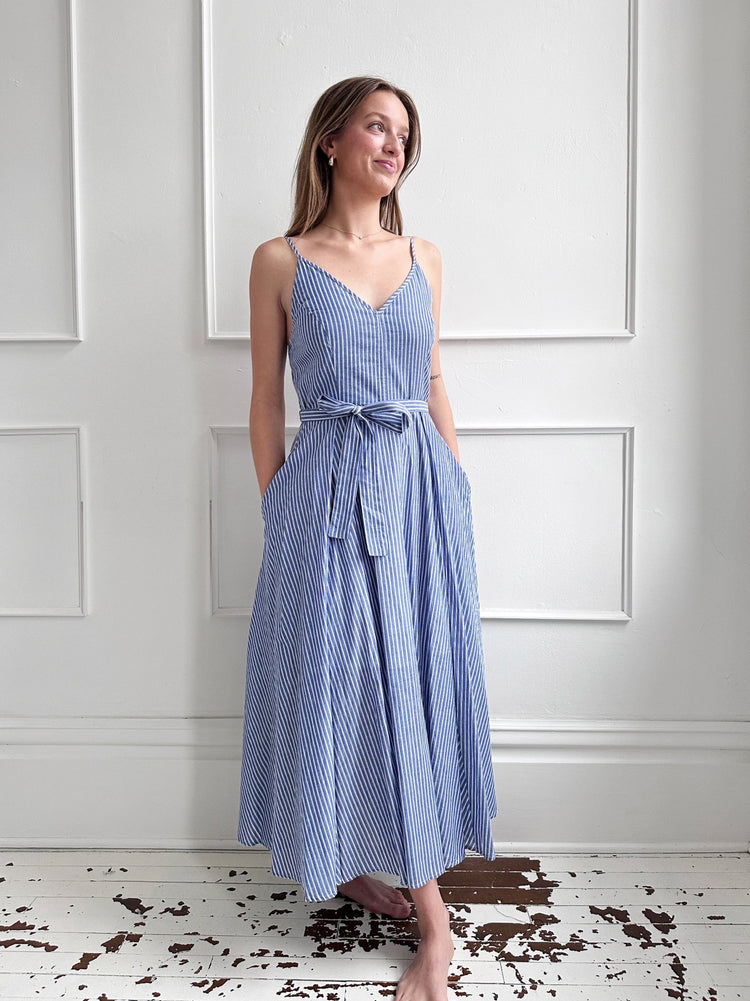 Stripe Tie Back Maxi Dress - Spring Sweet