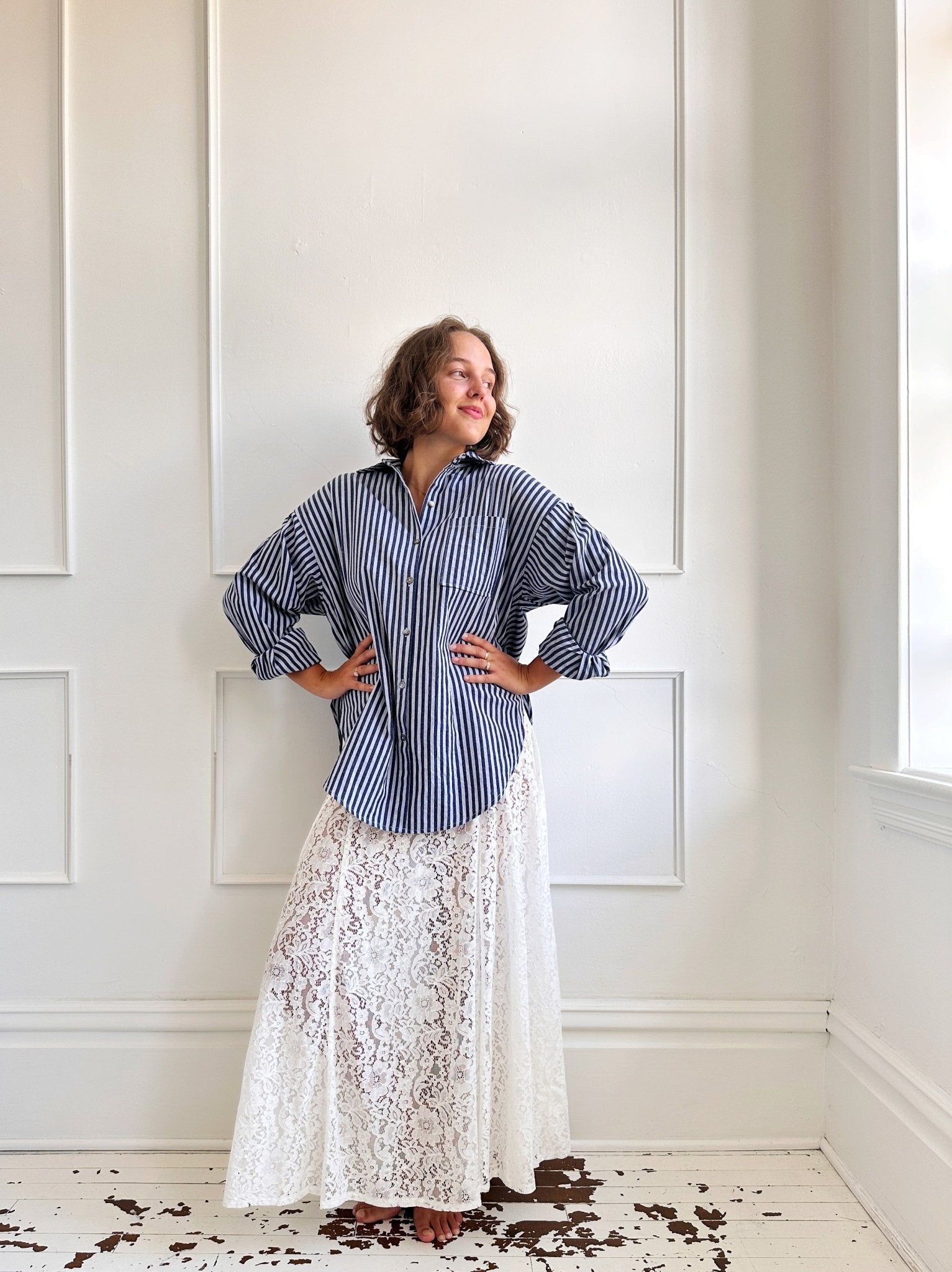 Striped Big Shirt - Spring Sweet