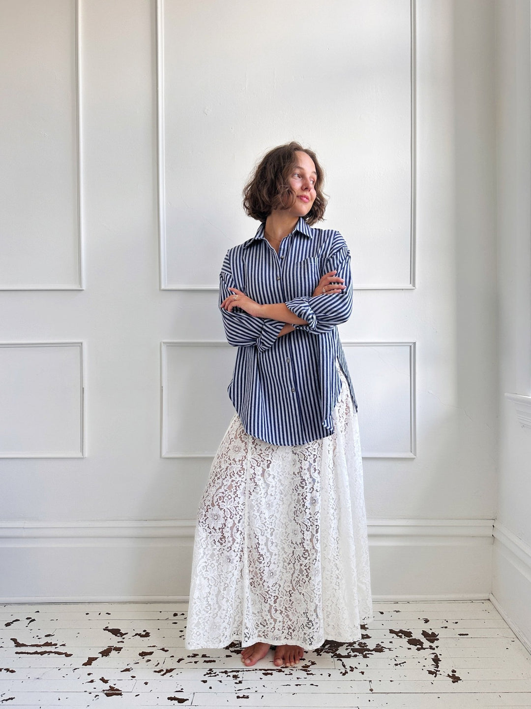 Striped Big Shirt - Spring Sweet