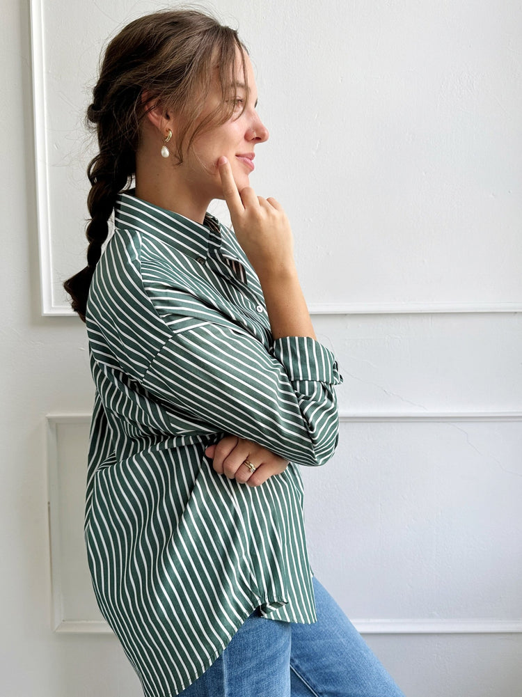 Striped Classic Button Down - Spring Sweet