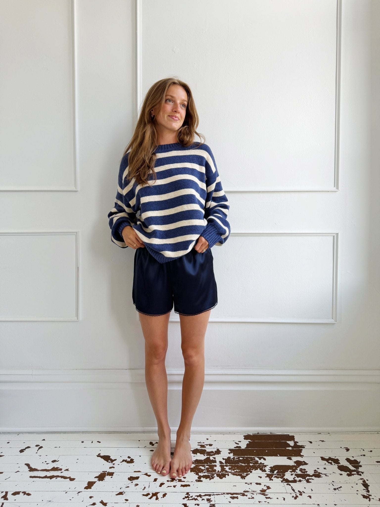 Striped Crewneck Sweater - Spring Sweet