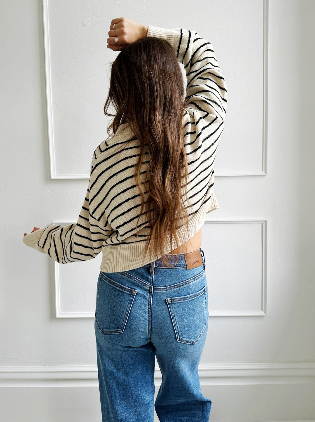 Striped Cropped Sweater - Spring Sweet