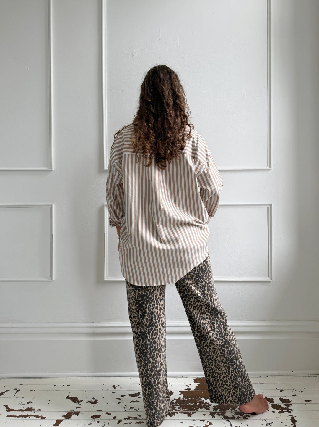 Striped Oversized Button Up - Spring Sweet
