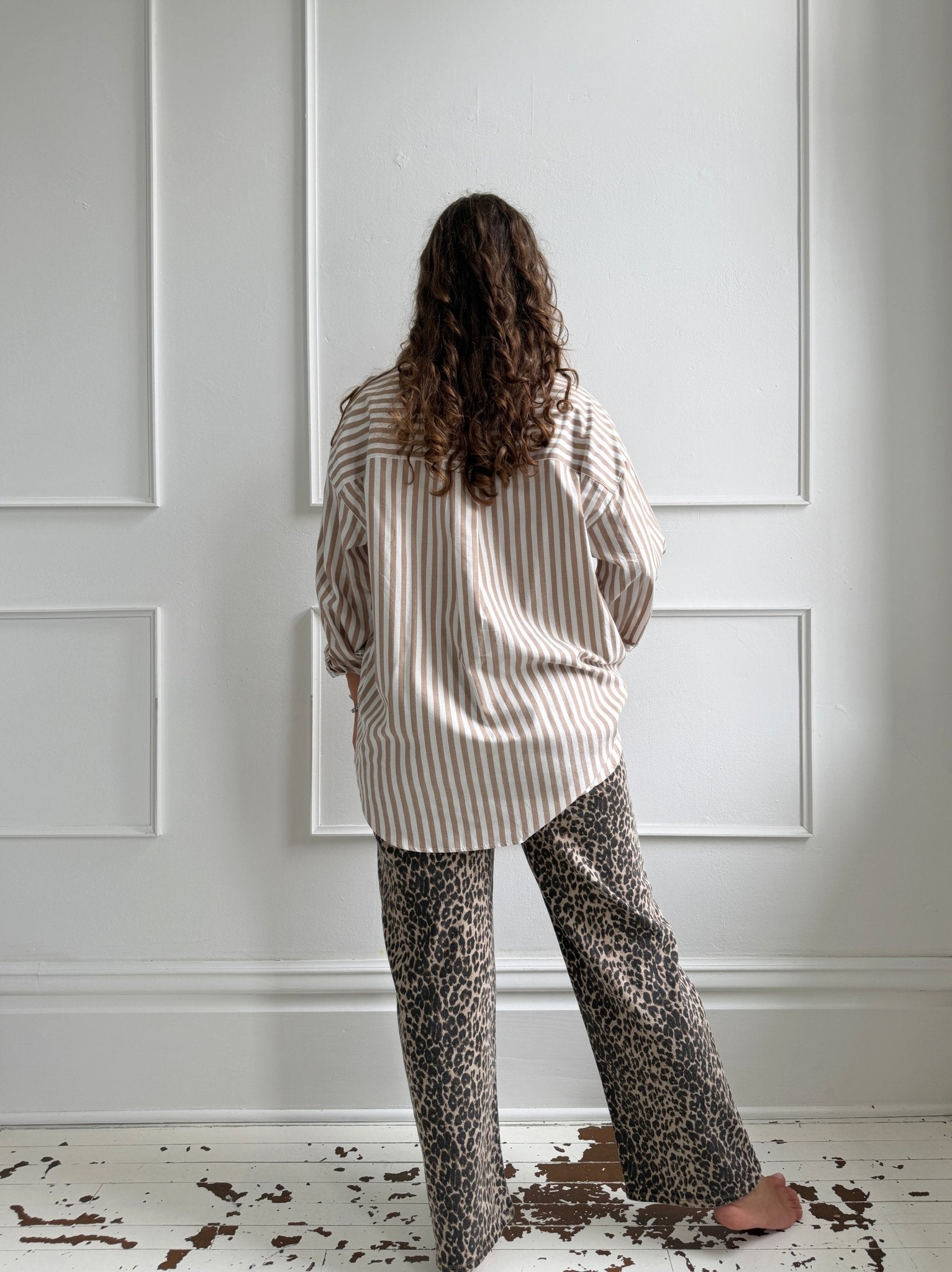 Striped Oversized Button Up - Spring Sweet