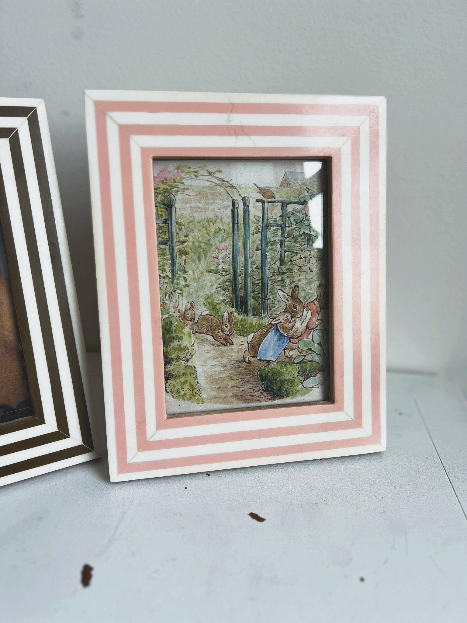 Striped Resin Photo Frame - Spring Sweet