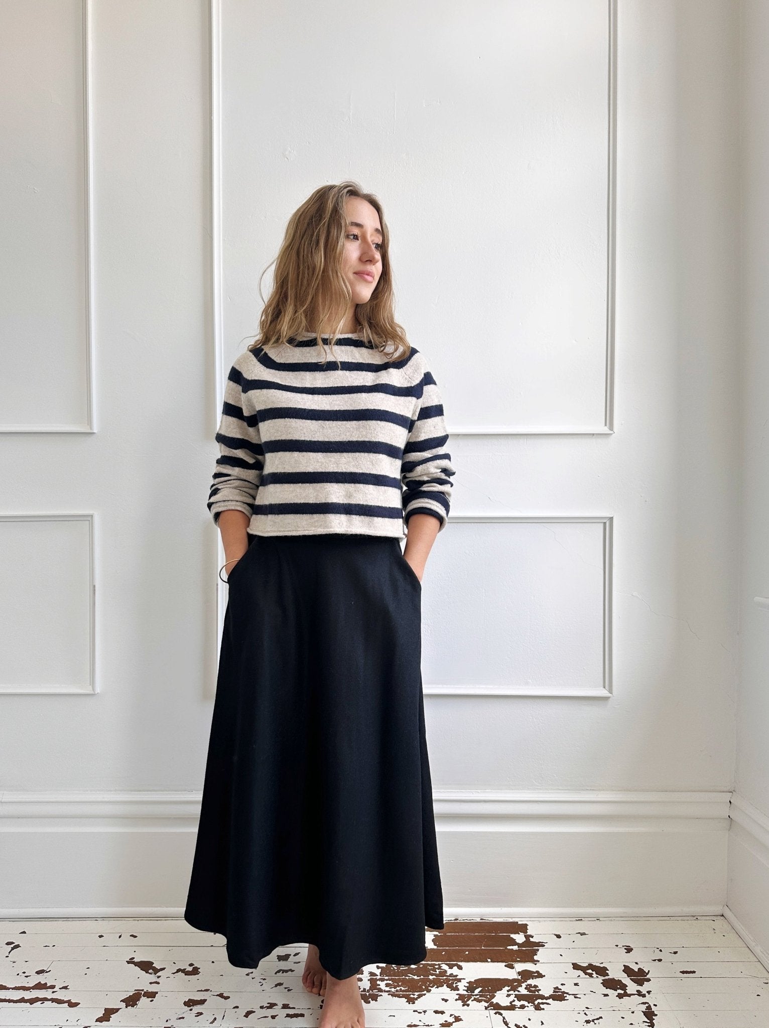 Striped Rolled Neck Sweater - Spring Sweet