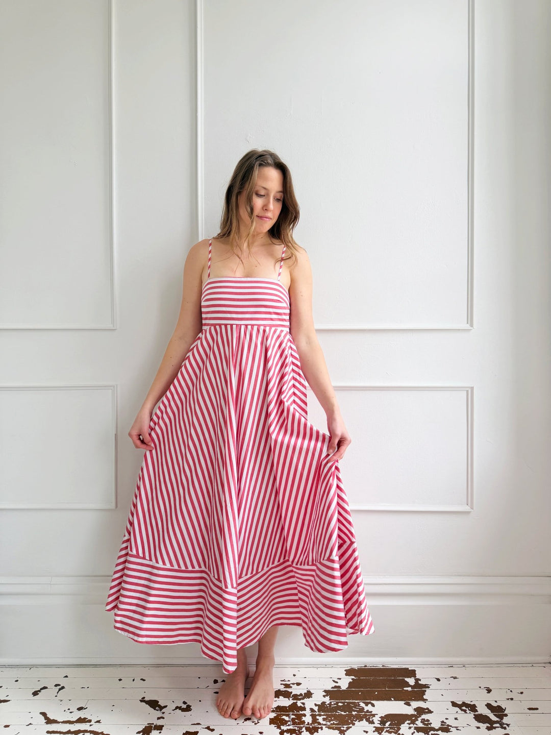 Striped Spaghetti Strap Maxi Dress - Spring Sweet