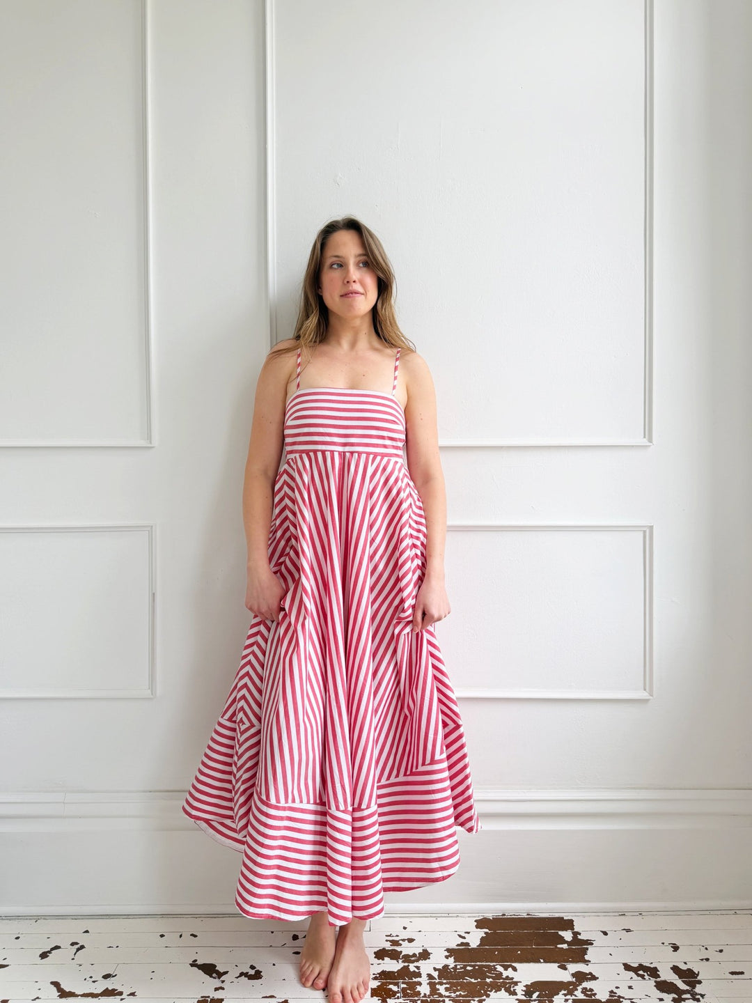 Striped Spaghetti Strap Maxi Dress - Spring Sweet
