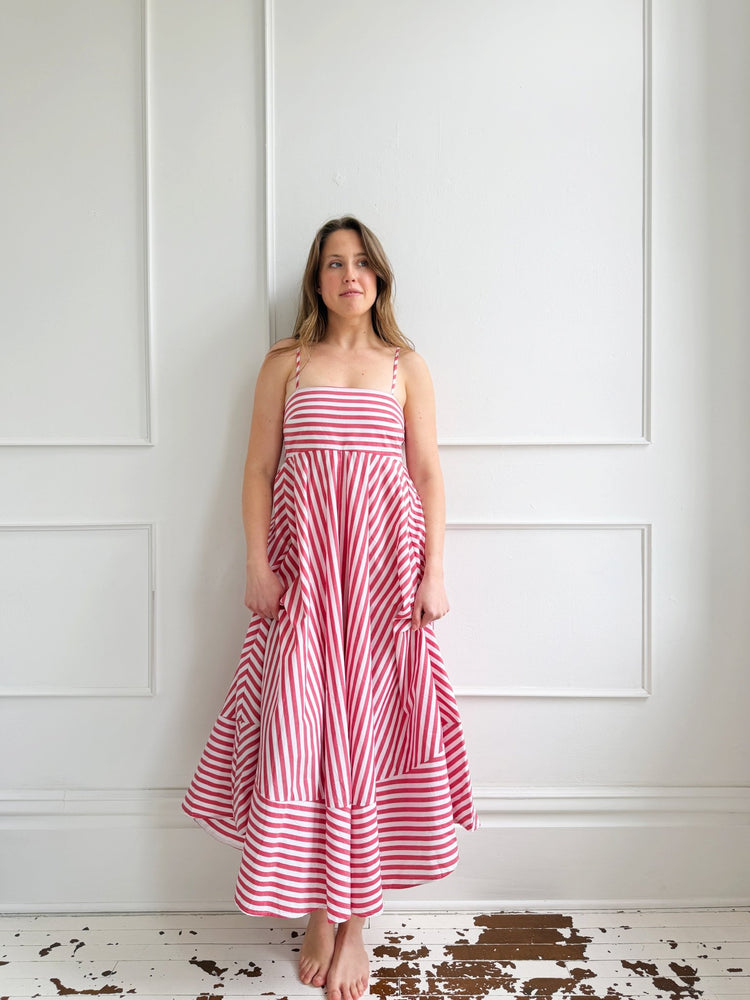 Striped Spaghetti Strap Maxi Dress - Spring Sweet