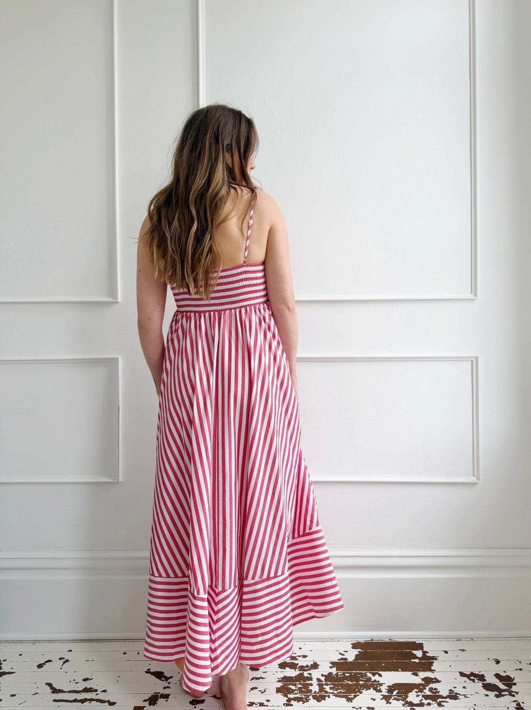 Striped Spaghetti Strap Maxi Dress - Spring Sweet