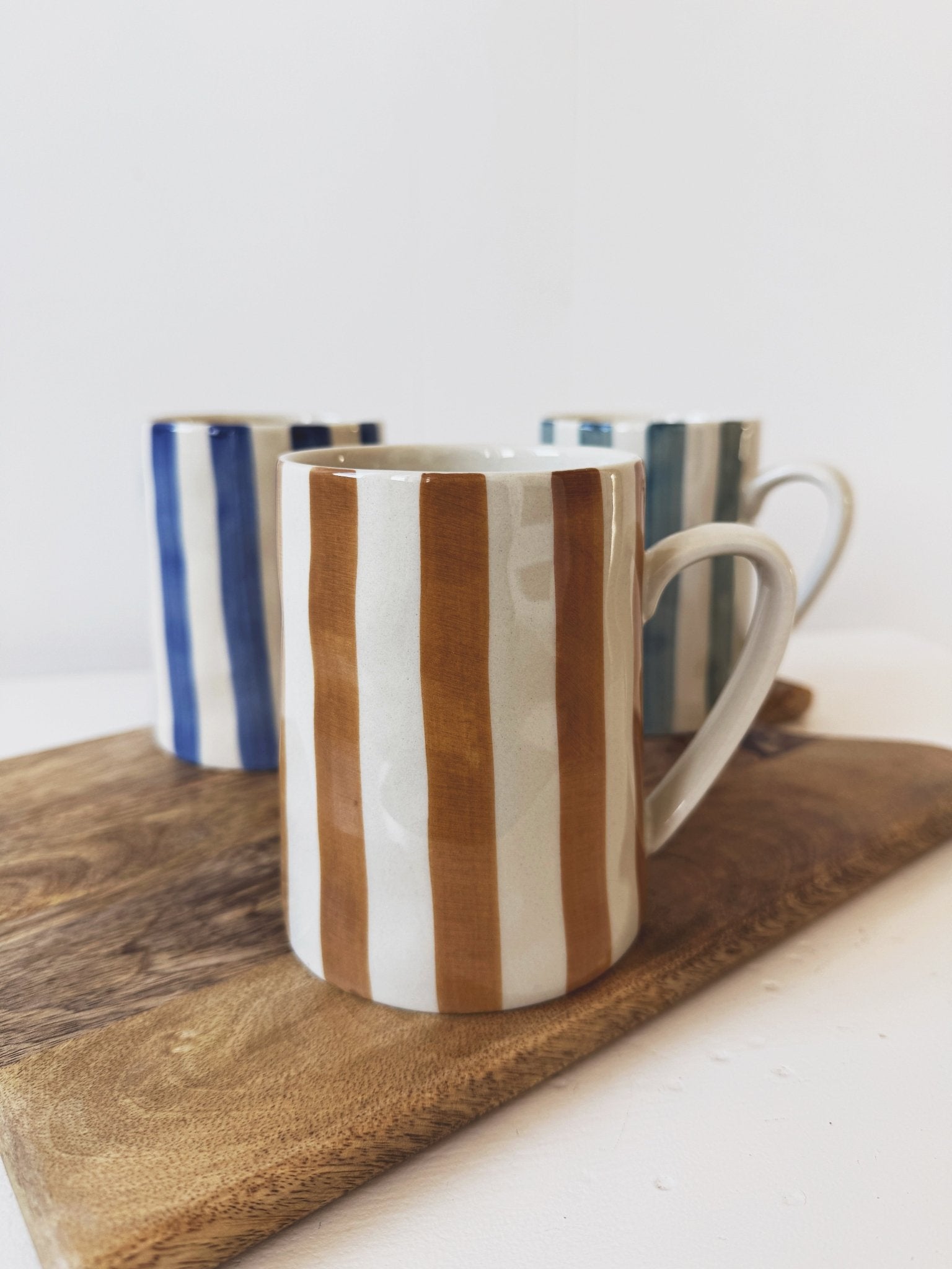 Striped Stoneware Mug - Spring Sweet