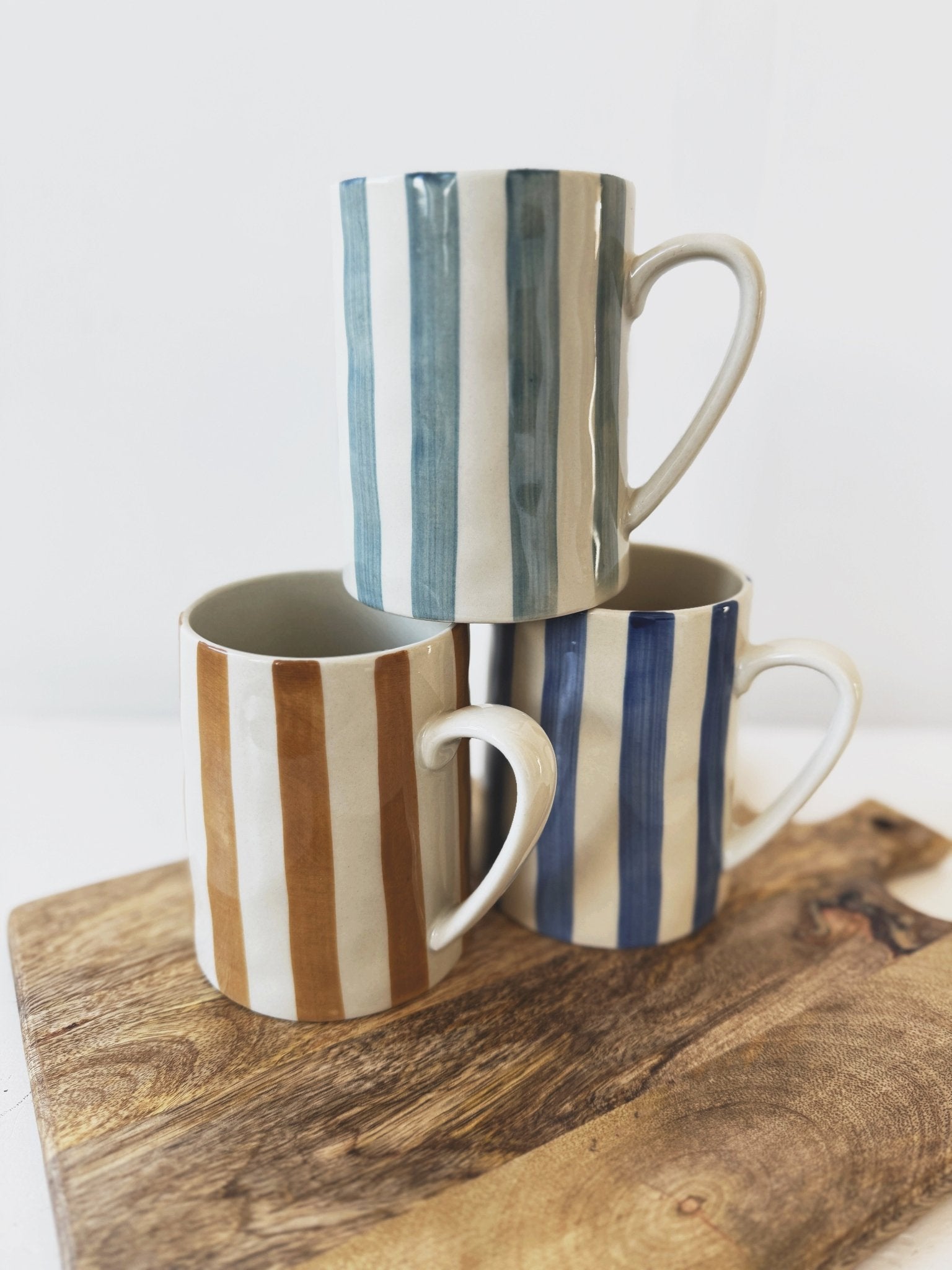 Striped Stoneware Mug - Spring Sweet