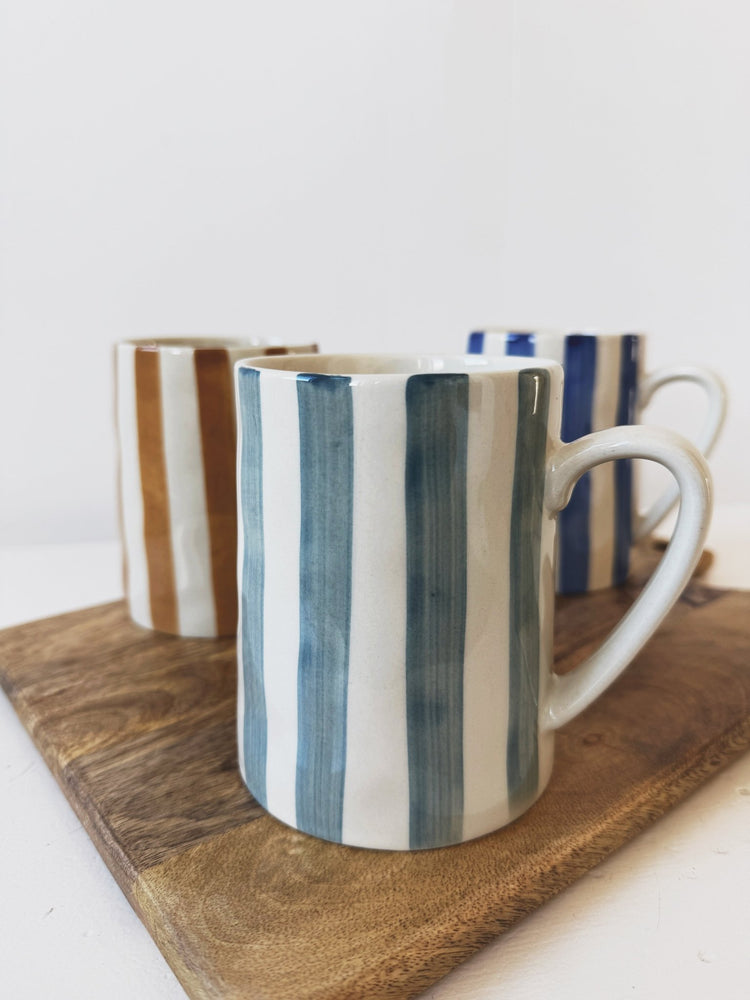Striped Stoneware Mug - Spring Sweet
