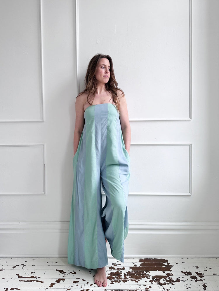 Striped Strapless Jumpsuit - Spring Sweet