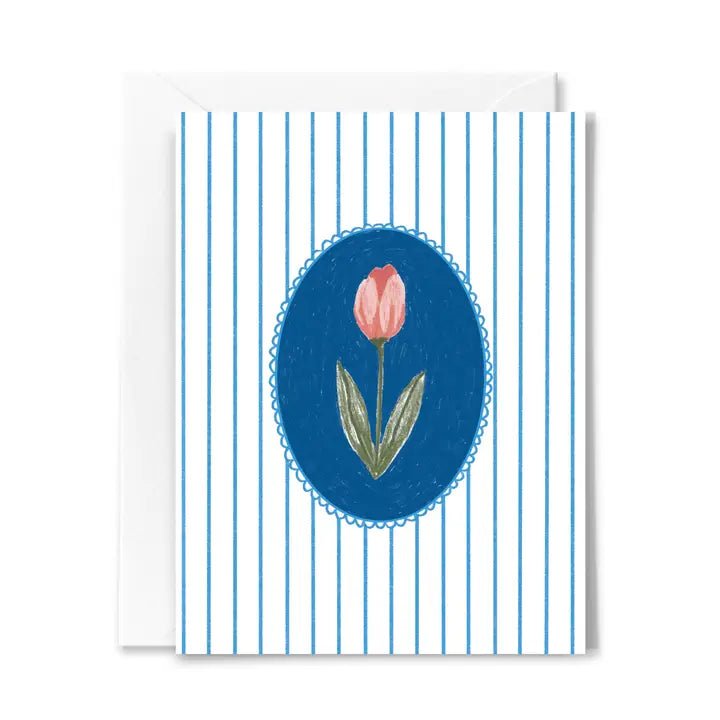 Striped Tulip Card - Spring Sweet