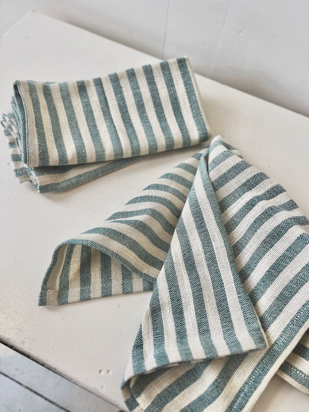 Striped Woven Cotten Tea Towel - Spring Sweet