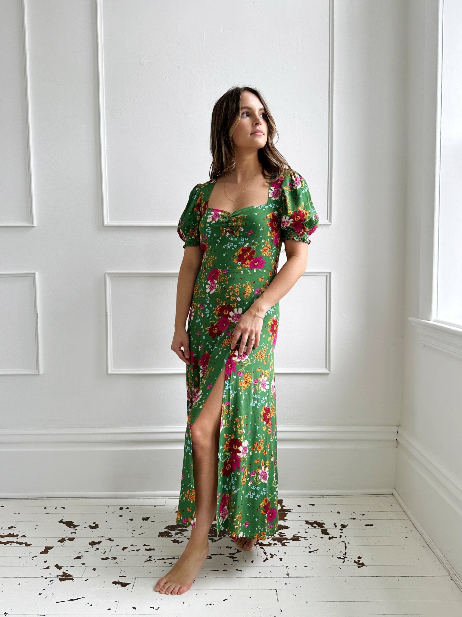 Sweetheart Square Neck Maxi Dress - Spring Sweet