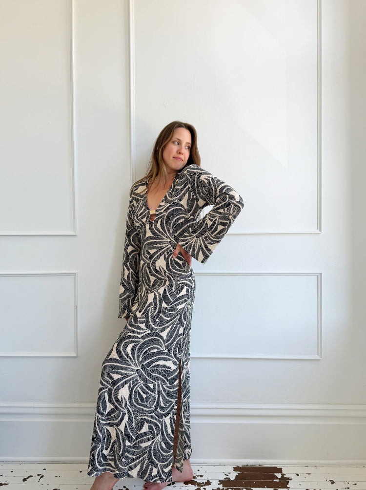 Textured Long Sleeve Maxi - Spring Sweet